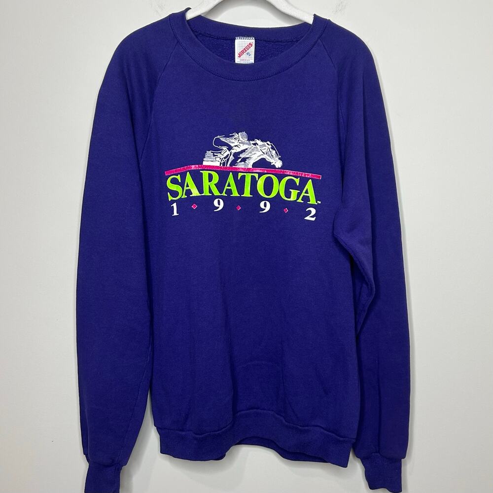 Vintage Jerzees 1992 Saratoga Sweatshirt Size XL Racetrack Horse Racing